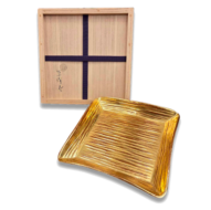 中川浄益　金色四方菓子盆